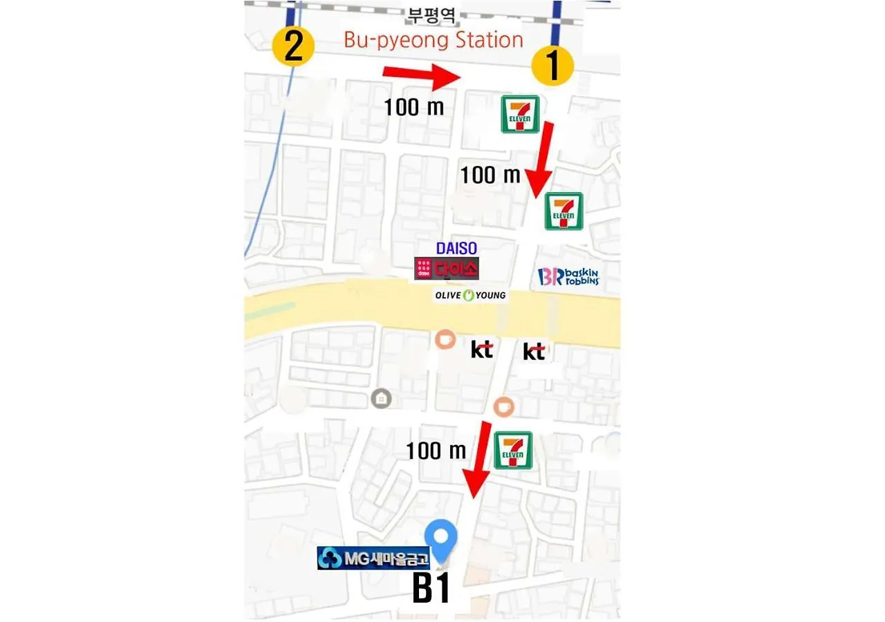 Multi Room 24시간 정액요금 키워드 Guest House Motel Hotel B Incheon Korsel